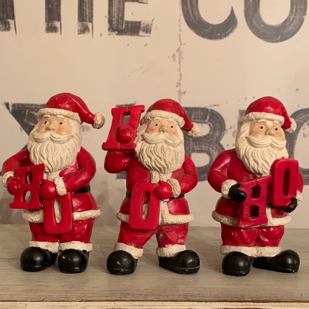 Festive Santa Figurines Set - Red and White